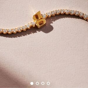 Anthropologie Pave Monogram Bracelet “g” with Gold with Crystals